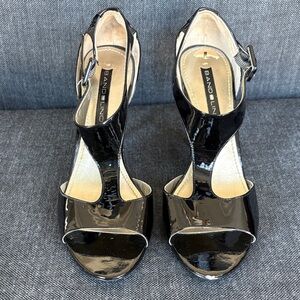 Bandolino Black Patent Leather High Heel Sandals Size 7